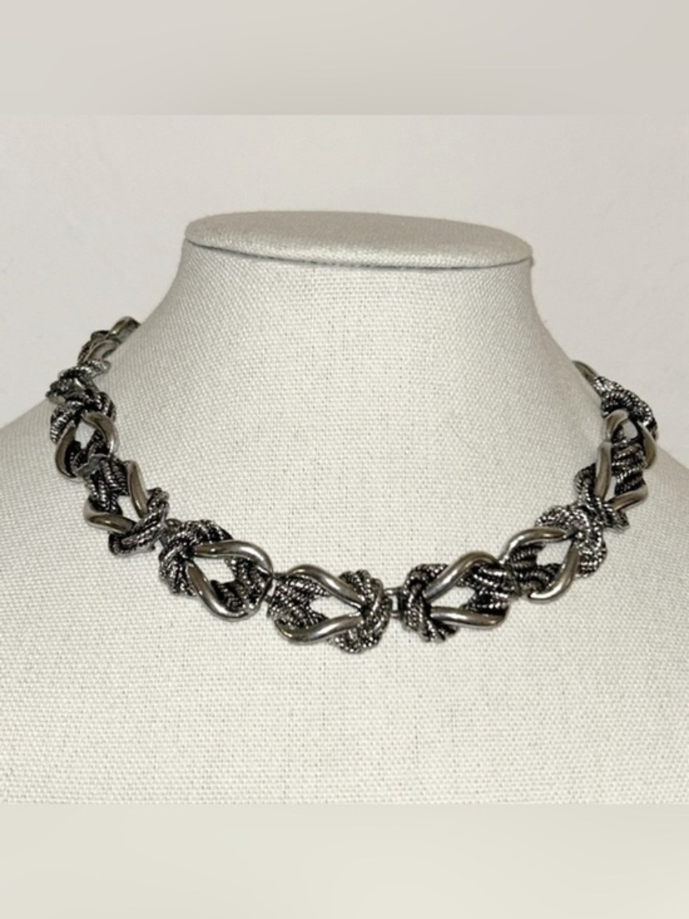 Silver-Tone Knotted Chain Necklace